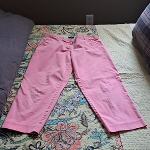 J. Crew Pink Cropped Straight-Leg Jeans